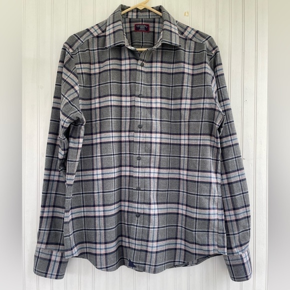 UNTUCKit Men's Gray Celano Flannel Long Sleeve Button Down Shirt Size Medium - Picture 1 of 7